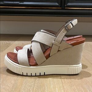 MIA Tan Wedge Sandals